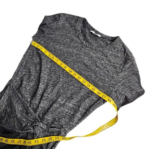 IRO Twist Front Cotton Wool Long Sleeve Dress, Heathered Gray Black, Size Large - Picture 5 of 8